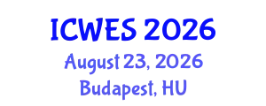 International Conference on Water and Environmental Sciences (ICWES) August 23, 2026 - Budapest, Hungary