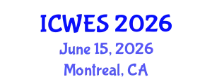International Conference on Water and Environmental Sciences (ICWES) June 15, 2026 - Montreal, Canada