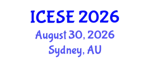 International Conference on Environmental Science and Engineering (ICESE) August 30, 2026 - Sydney, Australia
