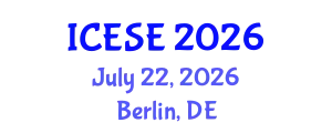 International Conference on Environmental Science and Engineering (ICESE) July 22, 2026 - Berlin, Germany