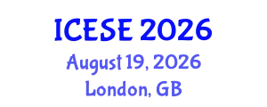 International Conference on Environmental Science and Engineering (ICESE) August 19, 2026 - London, United Kingdom