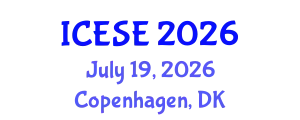 International Conference on Environmental Science and Engineering (ICESE) July 19, 2026 - Copenhagen, Denmark