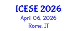 International Conference on Environmental Science and Engineering (ICESE) April 06, 2026 - Rome, Italy