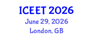 International Conference on Ecological Engineering and Technology (ICEET) June 29, 2026 - London, United Kingdom