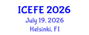 International Conference on Economics and Financial Engineering (ICEFE) July 19, 2026 - Helsinki, Finland