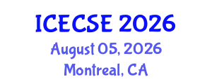 International Conference on Electrical and Computer Systems Engineering (ICECSE) August 05, 2026 - Montreal, Canada