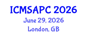 International Conference on Materials Science, Applied Physics and Chemistry (ICMSAPC) June 29, 2026 - London, United Kingdom