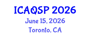 International Conference on Applied Quantum and Statistical Physics (ICAQSP) June 15, 2026 - Toronto, Canada