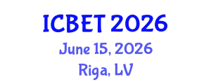 International Conference on Biomedical Engineering and Technology (ICBET) June 15, 2026 - Riga, Latvia