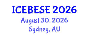 International Conference on Environmental, Biological, Ecological Sciences and Engineering (ICEBESE) August 30, 2026 - Sydney, Australia