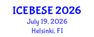 International Conference on Environmental, Biological, Ecological Sciences and Engineering (ICEBESE) July 19, 2026 - Helsinki, Finland