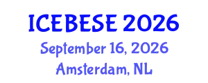 International Conference on Environmental, Biological, Ecological Sciences and Engineering (ICEBESE) September 16, 2026 - Amsterdam, Netherlands