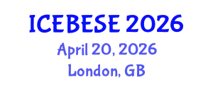 International Conference on Environmental, Biological, Ecological Sciences and Engineering (ICEBESE) April 20, 2026 - London, United Kingdom