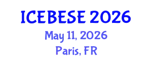 International Conference on Environmental, Biological, Ecological Sciences and Engineering (ICEBESE) May 11, 2026 - Paris, France