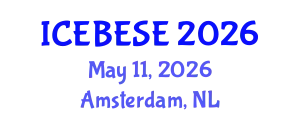 International Conference on Environmental, Biological, Ecological Sciences and Engineering (ICEBESE) May 11, 2026 - Amsterdam, Netherlands