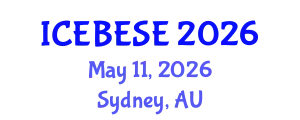 International Conference on Environmental, Biological, Ecological Sciences and Engineering (ICEBESE) May 11, 2026 - Sydney, Australia