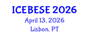 International Conference on Environmental, Biological, Ecological Sciences and Engineering (ICEBESE) April 13, 2026 - Lisbon, Portugal