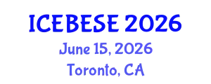 International Conference on Environmental, Biological, Ecological Sciences and Engineering (ICEBESE) June 15, 2026 - Toronto, Canada