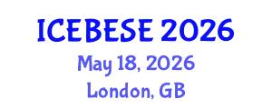 International Conference on Environmental, Biological, Ecological Sciences and Engineering (ICEBESE) May 18, 2026 - London, United Kingdom