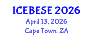 International Conference on Environmental, Biological, Ecological Sciences and Engineering (ICEBESE) April 13, 2026 - Cape Town, South Africa