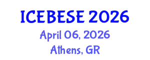 International Conference on Environmental, Biological, Ecological Sciences and Engineering (ICEBESE) April 06, 2026 - Athens, Greece