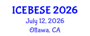 International Conference on Environmental, Biological, Ecological Sciences and Engineering (ICEBESE) July 12, 2026 - Ottawa, Canada