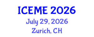 International Conference on Environmental Management and Engineering (ICEME) July 29, 2026 - Zurich, Switzerland
