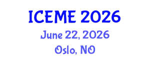 International Conference on Environmental Management and Engineering (ICEME) June 22, 2026 - Oslo, Norway