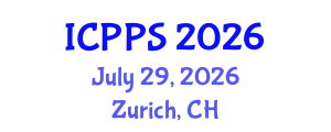 International Conference on Pharmacy and Pharmaceutical Sciences (ICPPS) July 29, 2026 - Zurich, Switzerland