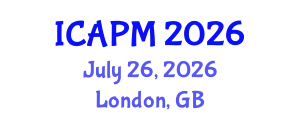 International Conference on Applied Physics and Mathematics (ICAPM) July 26, 2026 - London, United Kingdom