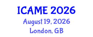 International Conference on Automotive and Mechanical Engineering (ICAME) August 19, 2026 - London, United Kingdom