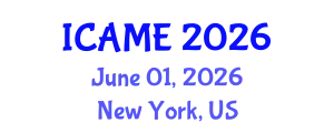 International Conference on Automotive and Mechanical Engineering (ICAME) June 01, 2026 - New York, United States