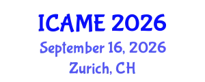 International Conference on Automotive and Mechanical Engineering (ICAME) September 16, 2026 - Zurich, Switzerland