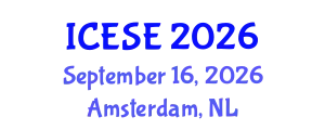 International Conference on Environmental Sciences and Engineering (ICESE) September 16, 2026 - Amsterdam, Netherlands