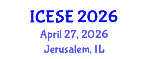 International Conference on Environmental Sciences and Engineering (ICESE) April 27, 2026 - Jerusalem, Israel