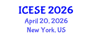 International Conference on Environmental Sciences and Engineering (ICESE) April 20, 2026 - New York, United States