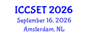 International Conference on Computer Science, Engineering and Technology (ICCSET) September 16, 2026 - Amsterdam, Netherlands