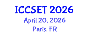 International Conference on Computer Science, Engineering and Technology (ICCSET) April 20, 2026 - Paris, France
