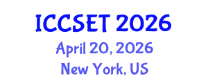 International Conference on Computer Science, Engineering and Technology (ICCSET) April 20, 2026 - New York, United States