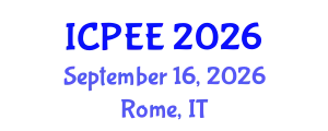 International Conference on Power and Energy Engineering (ICPEE) September 16, 2026 - Rome, Italy