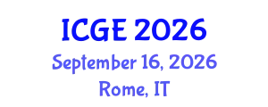 International Conference on Geotechnical Engineering (ICGE) September 16, 2026 - Rome, Italy