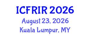 International Conference on Flood Recovery, Innovation and Response (ICFRIR) August 23, 2026 - Kuala Lumpur, Malaysia