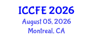 International Conference on Chemical and Food Engineering (ICCFE) August 05, 2026 - Montreal, Canada