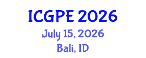 International Conference on Geosciences and Petroleum Engineering (ICGPE) July 15, 2026 - Bali, Indonesia