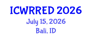 International Conference on Water Resources and Renewable Energy Development (ICWRRED) July 15, 2026 - Bali, Indonesia