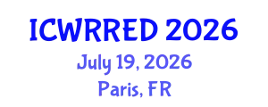International Conference on Water Resources and Renewable Energy Development (ICWRRED) July 19, 2026 - Paris, France