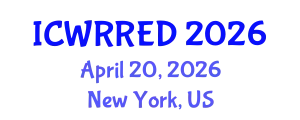 International Conference on Water Resources and Renewable Energy Development (ICWRRED) April 20, 2026 - New York, United States