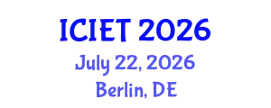International Conference on Industrial Engineering and Technology (ICIET) July 22, 2026 - Berlin, Germany