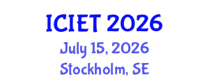 International Conference on Industrial Engineering and Technology (ICIET) July 15, 2026 - Stockholm, Sweden