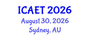 International Conference on Aviation Engineering and Technology (ICAET) August 30, 2026 - Sydney, Australia